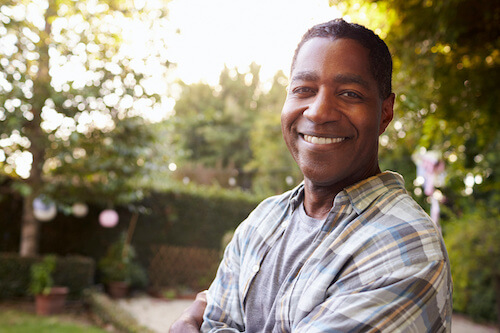 man is happy with his dental fillings